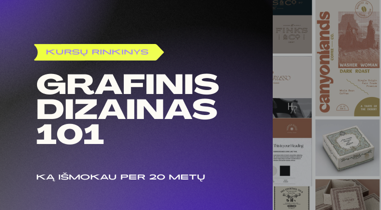 Grafinis dizainas 101 – kursų rinkinys, viršelis